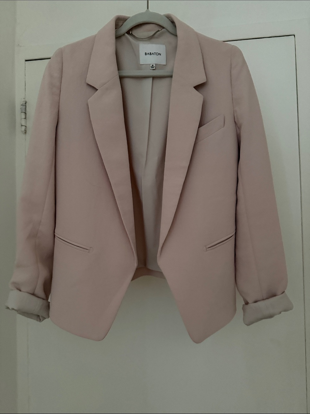 Babaton Dusty Pink Cropped Tailored Blazer
